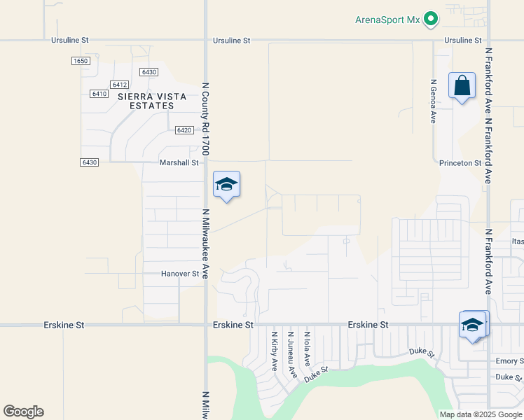 map of restaurants, bars, coffee shops, grocery stores, and more near 4414 Kemper Avenue in Lubbock
