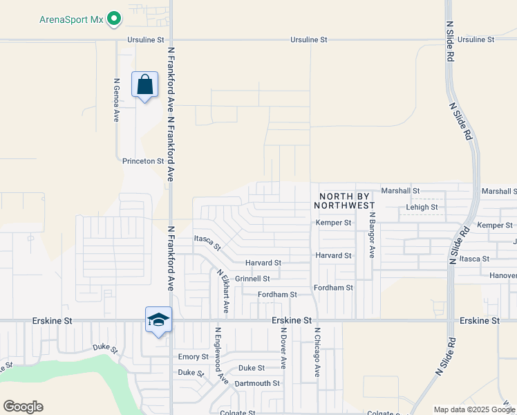 map of restaurants, bars, coffee shops, grocery stores, and more near 710 North Frankford Avenue in Lubbock
