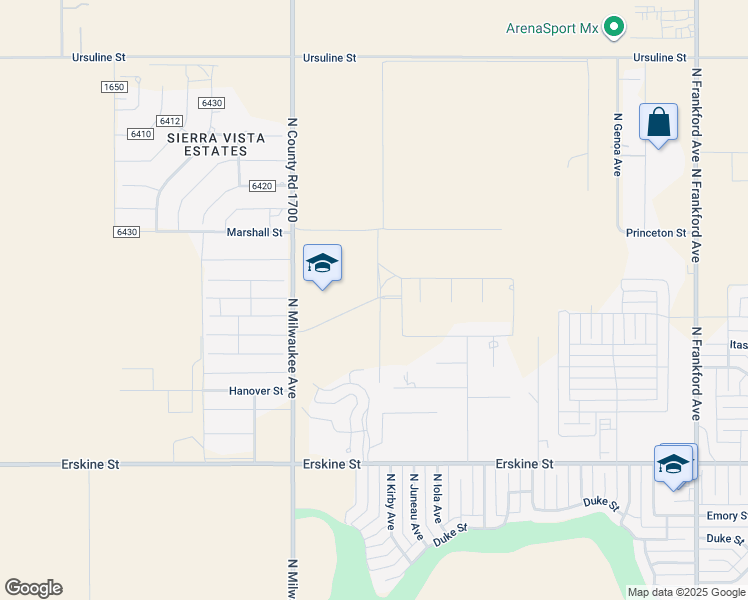 map of restaurants, bars, coffee shops, grocery stores, and more near 6424 Kemper Street in Lubbock