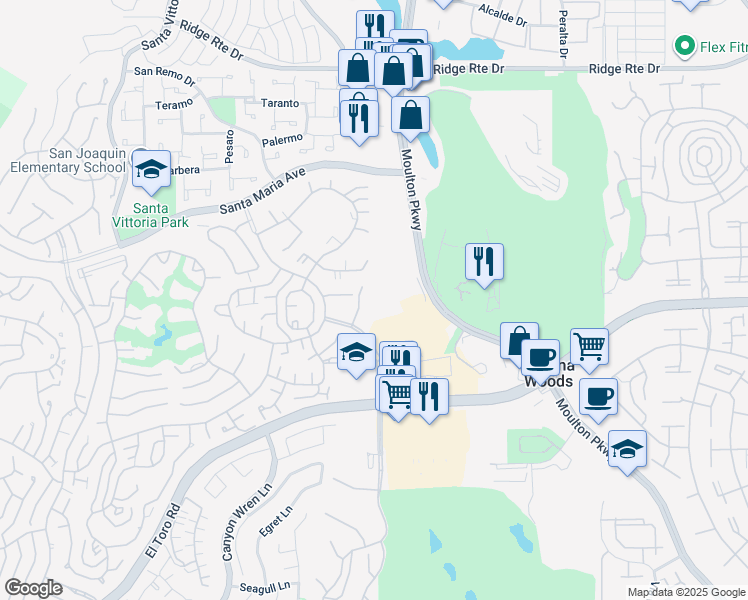 map of restaurants, bars, coffee shops, grocery stores, and more near 3029 Calle Sonora in Laguna Woods