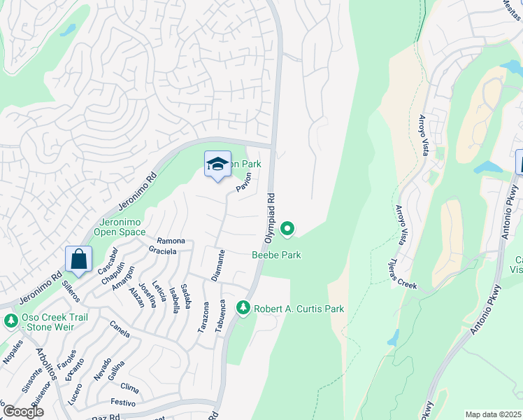 map of restaurants, bars, coffee shops, grocery stores, and more near 28535 Casanal in Mission Viejo