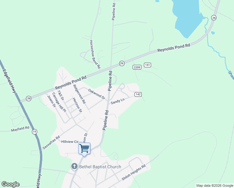map of restaurants, bars, coffee shops, grocery stores, and more near 41 Taylor Drive in Aiken