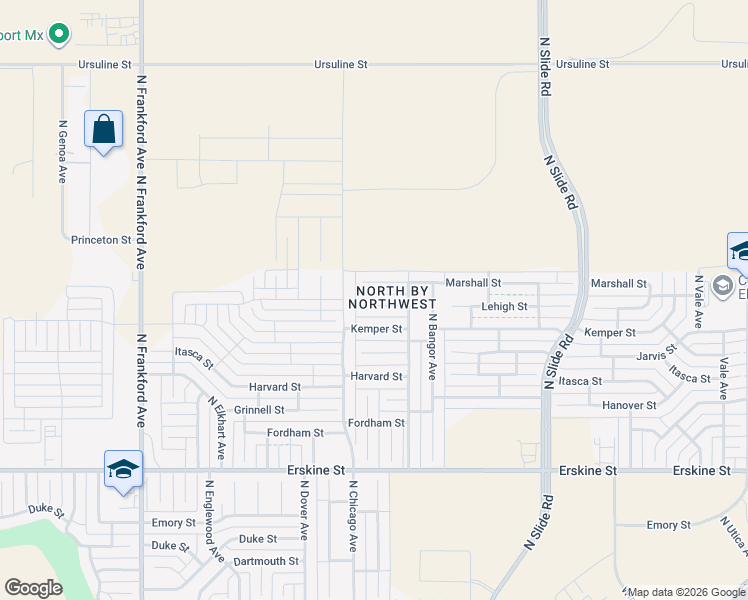 map of restaurants, bars, coffee shops, grocery stores, and more near 5417 Marshall Street in Lubbock