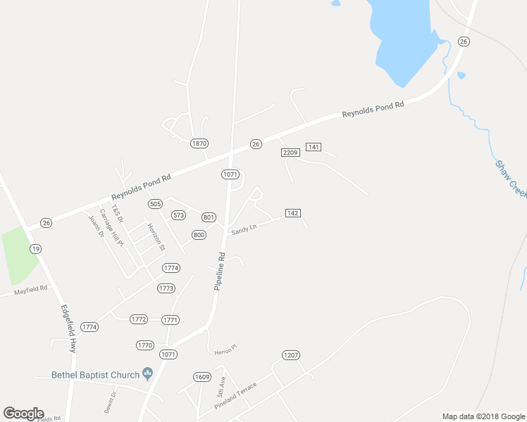 map of restaurants, bars, coffee shops, grocery stores, and more near 18 Taylor Drive in Aiken