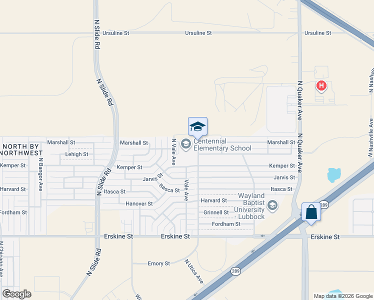 map of restaurants, bars, coffee shops, grocery stores, and more near 1301 N Utica Ave in Lubbock