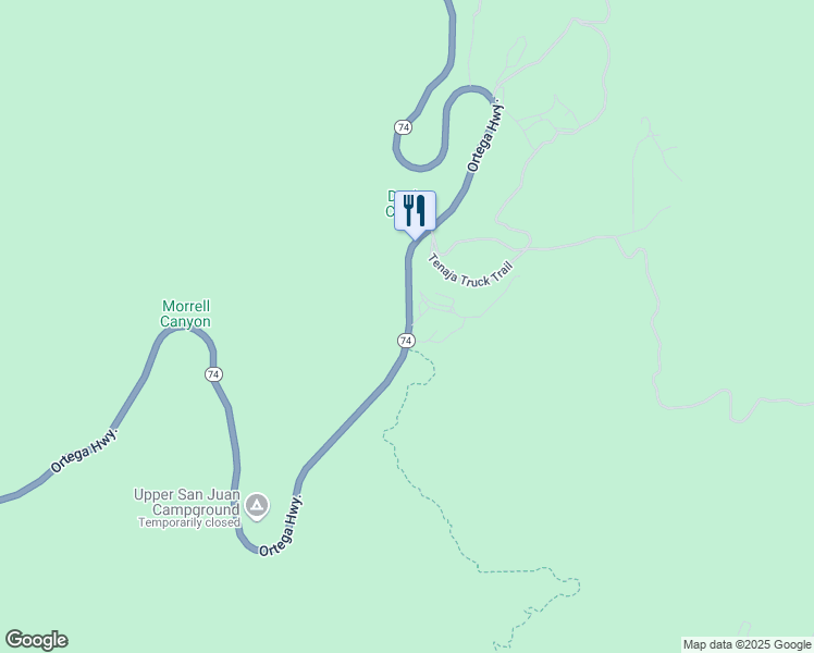 map of restaurants, bars, coffee shops, grocery stores, and more near 34040 Ortega Highway in Lake Elsinore