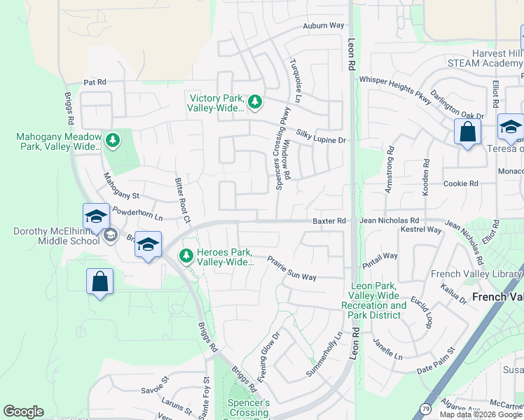 map of restaurants, bars, coffee shops, grocery stores, and more near 30616 Aspen Glen Street in Winchester