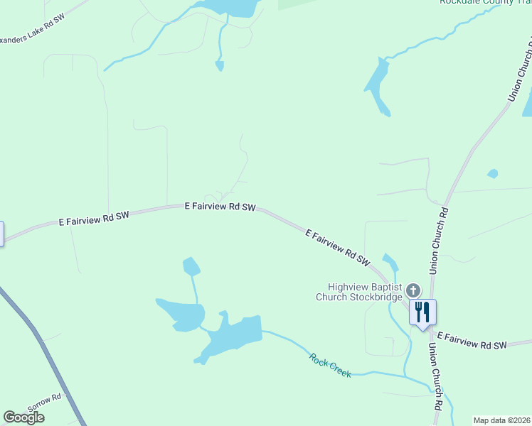 map of restaurants, bars, coffee shops, grocery stores, and more near 4904 East Fairview Road Southwest in Stockbridge