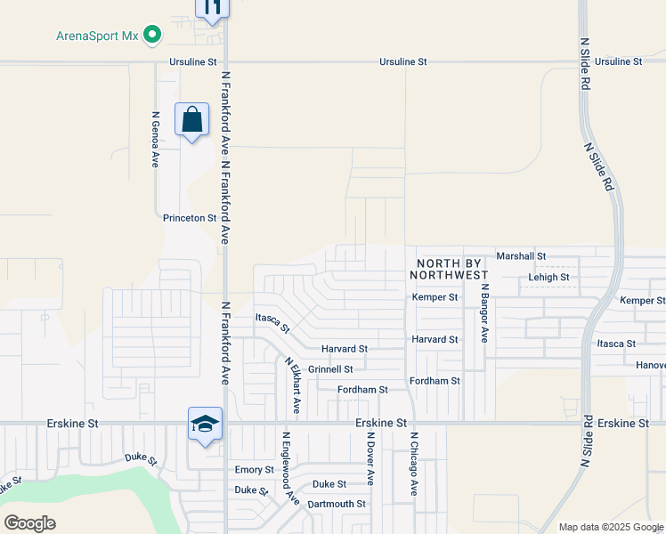 map of restaurants, bars, coffee shops, grocery stores, and more near 5636 Lehigh Street in Lubbock
