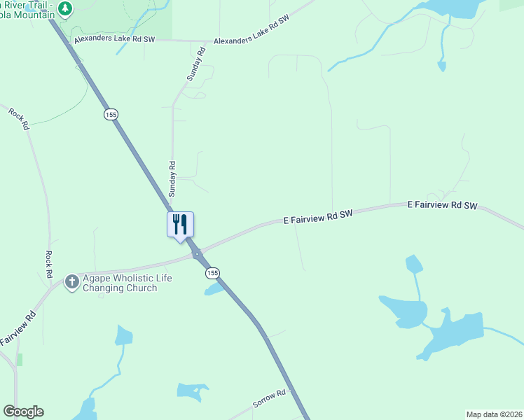 map of restaurants, bars, coffee shops, grocery stores, and more near 5335 East Fairview Road Southwest in Stockbridge