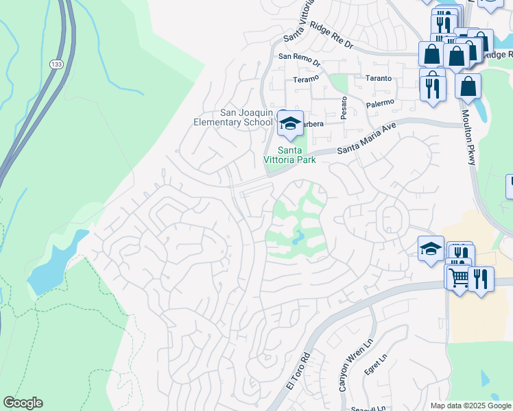 map of restaurants, bars, coffee shops, grocery stores, and more near 24055 Paseo Del Lago West in Laguna Woods