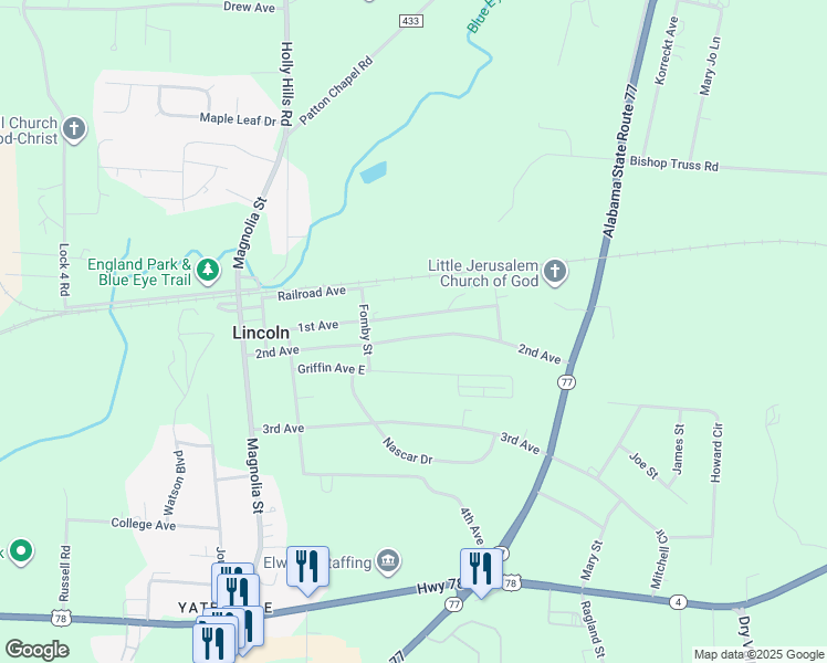 map of restaurants, bars, coffee shops, grocery stores, and more near 420 1st Avenue in Lincoln