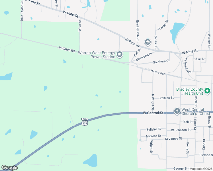 map of restaurants, bars, coffee shops, grocery stores, and more near in Warren