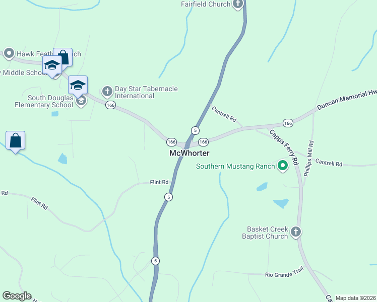 map of restaurants, bars, coffee shops, grocery stores, and more near 7055 Bill Arp Road in Douglasville