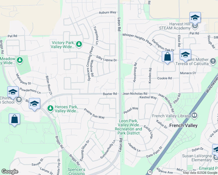 map of restaurants, bars, coffee shops, grocery stores, and more near 30896 Windflower Lane in Murrieta