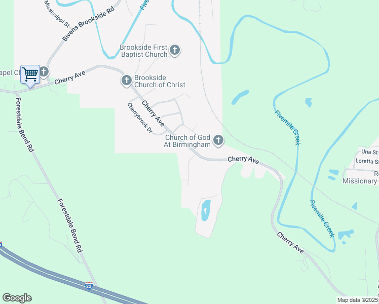 map of restaurants, bars, coffee shops, grocery stores, and more near 3254 Cherry Avenue in Birmingham