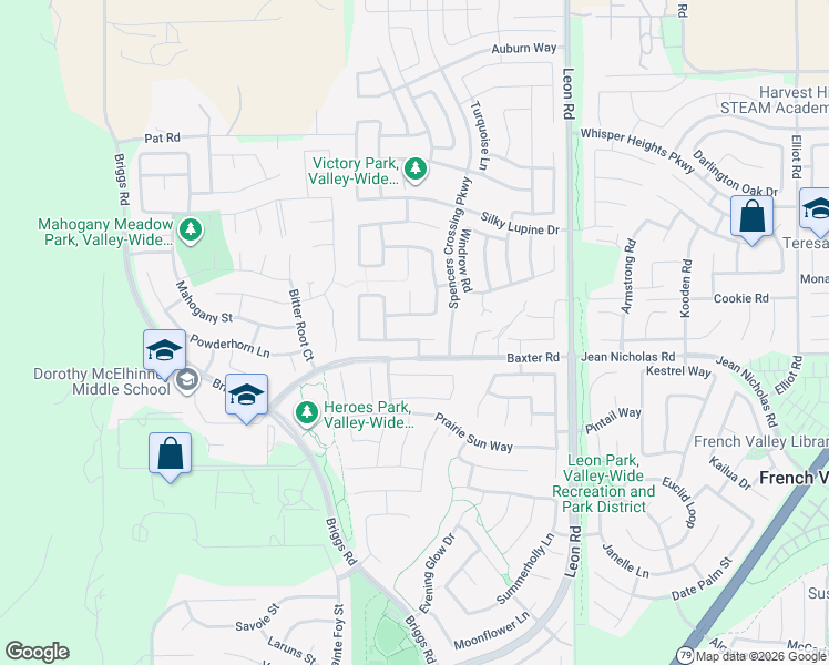 map of restaurants, bars, coffee shops, grocery stores, and more near 30616 Aspen Glen Street in Winchester