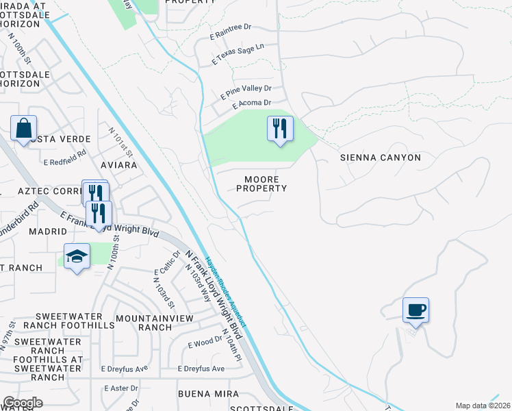 map of restaurants, bars, coffee shops, grocery stores, and more near 10531 East Conieson Road in Scottsdale