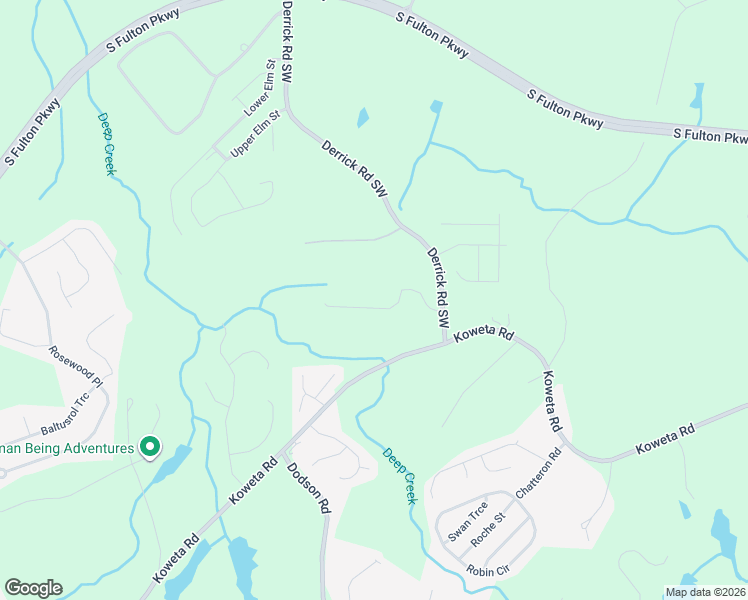 map of restaurants, bars, coffee shops, grocery stores, and more near 5965 Raventree Court in College Park