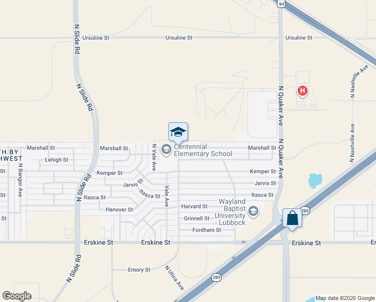 map of restaurants, bars, coffee shops, grocery stores, and more near 4711 Marshall Street in Lubbock