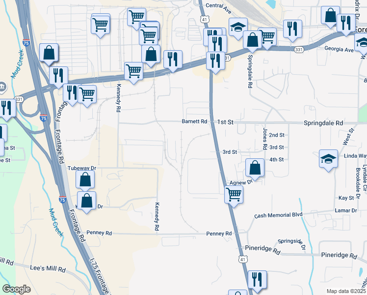 map of restaurants, bars, coffee shops, grocery stores, and more near in GILLEM ENCLAVE