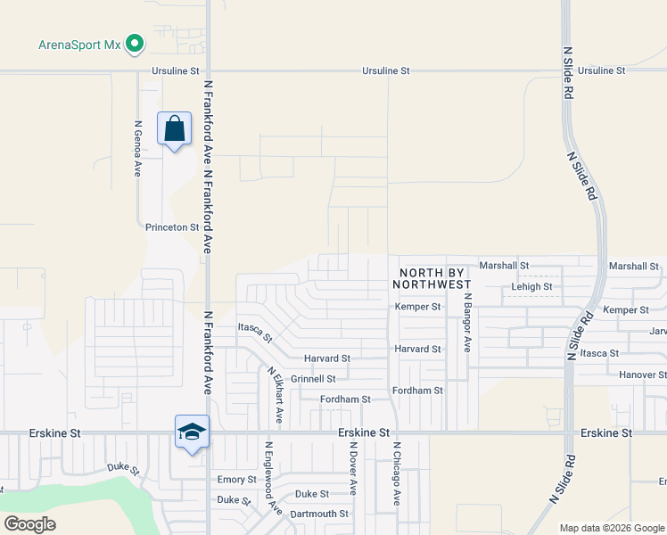 map of restaurants, bars, coffee shops, grocery stores, and more near 1302 North Dover Avenue in Lubbock