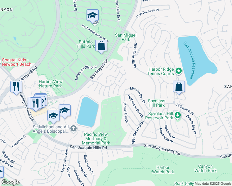map of restaurants, bars, coffee shops, grocery stores, and more near 1903 Yacht Resolute in Newport Beach