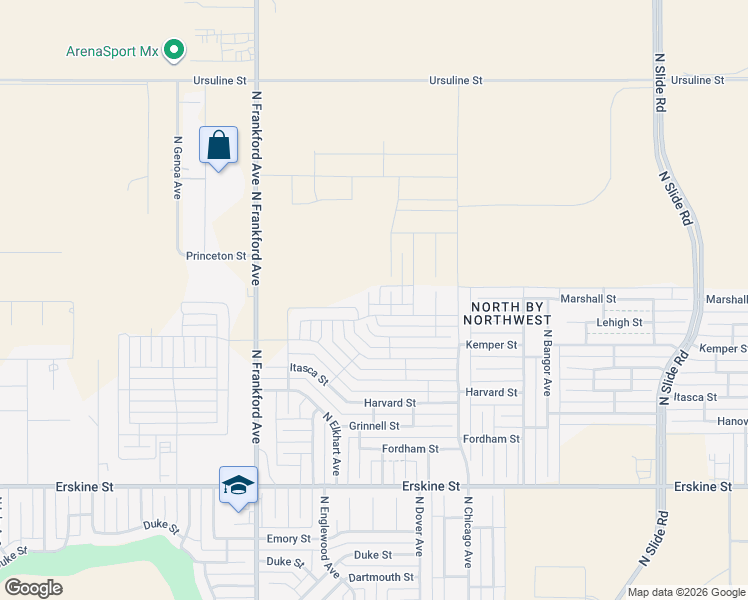 map of restaurants, bars, coffee shops, grocery stores, and more near 1402 North Frankford Avenue in Lubbock