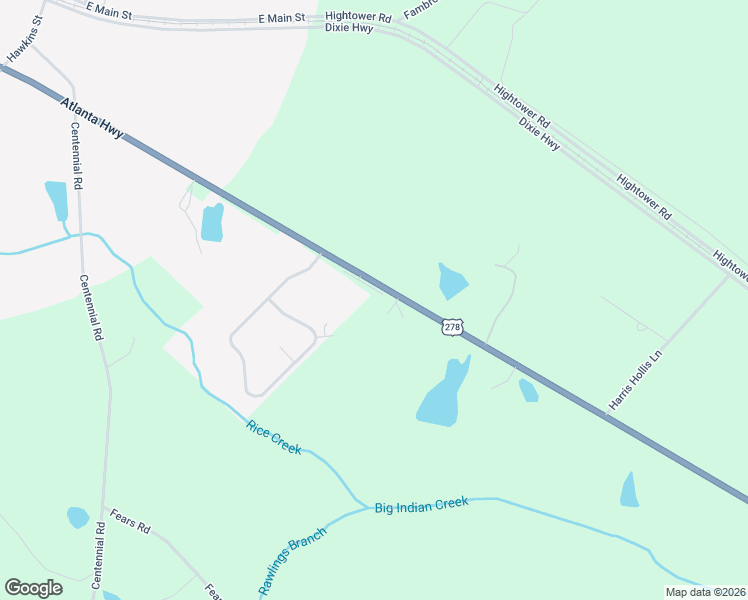 map of restaurants, bars, coffee shops, grocery stores, and more near 4610 Atlanta Highway in Rutledge