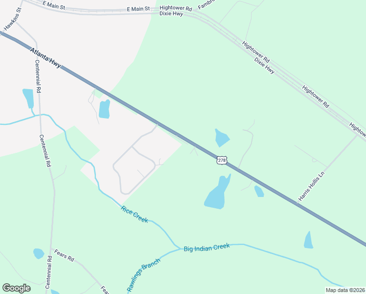 map of restaurants, bars, coffee shops, grocery stores, and more near 4610 Atlanta Highway in Rutledge