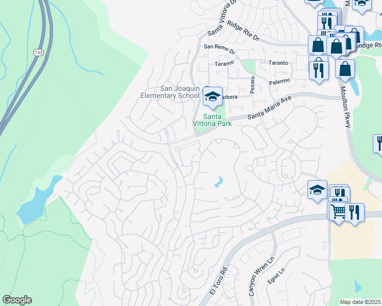 map of restaurants, bars, coffee shops, grocery stores, and more near 24055 Paseo Del Lago in Laguna Woods