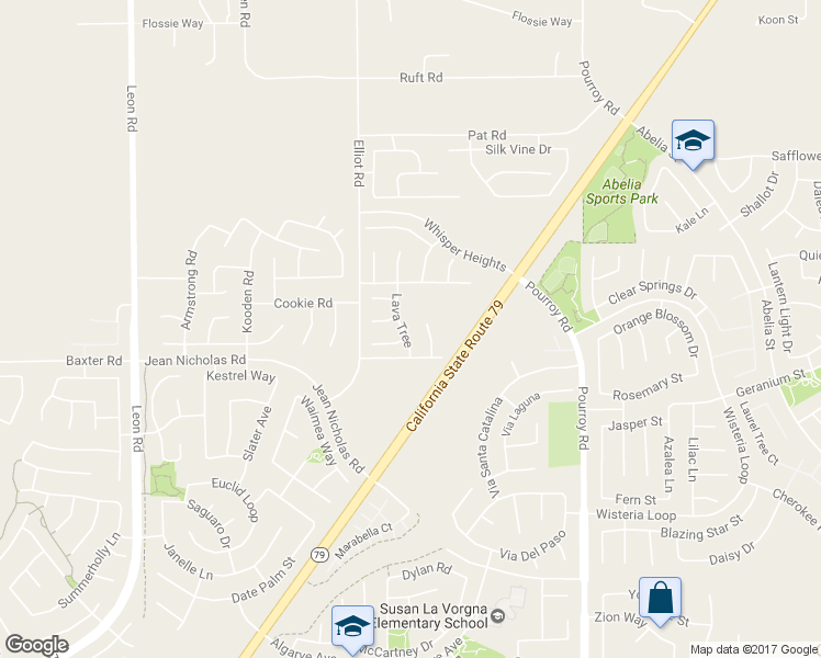 map of restaurants, bars, coffee shops, grocery stores, and more near 34928 Lava Tree Lane in Winchester