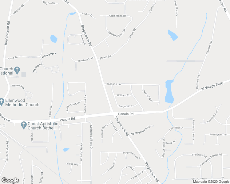 map of restaurants, bars, coffee shops, grocery stores, and more near 3696 William Tr in Ellenwood