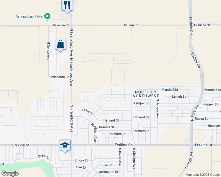 map of restaurants, bars, coffee shops, grocery stores, and more near 5636 Lehigh Street in Lubbock