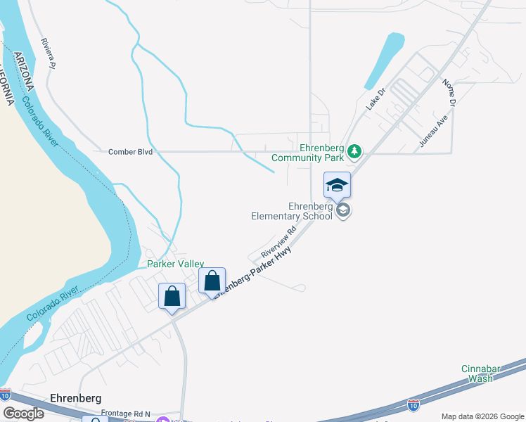 map of restaurants, bars, coffee shops, grocery stores, and more near 49630 Sourdough Road in Ehrenberg