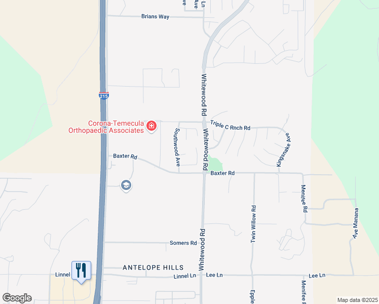 map of restaurants, bars, coffee shops, grocery stores, and more near 28418 Cottage Way in Murrieta