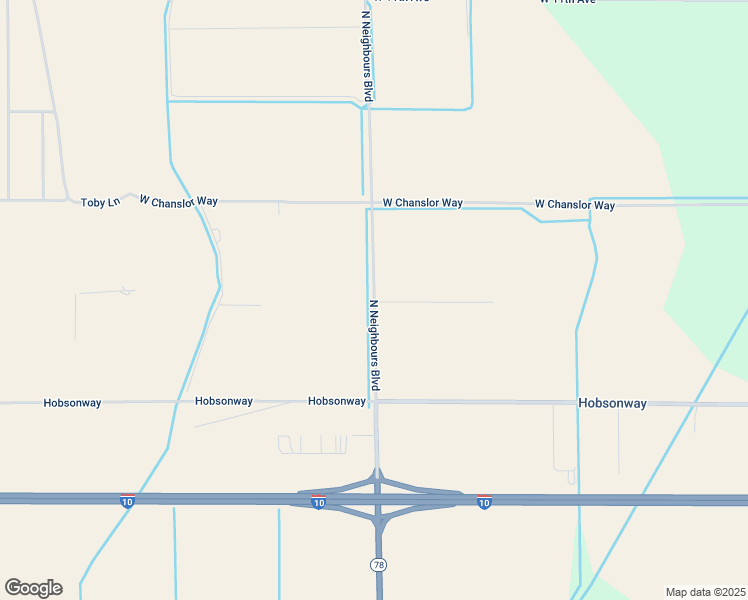map of restaurants, bars, coffee shops, grocery stores, and more near 21112 North Neighbours Boulevard in Blythe
