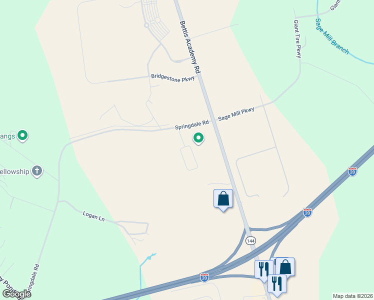 map of restaurants, bars, coffee shops, grocery stores, and more near 33 Springdale Rd in Graniteville
