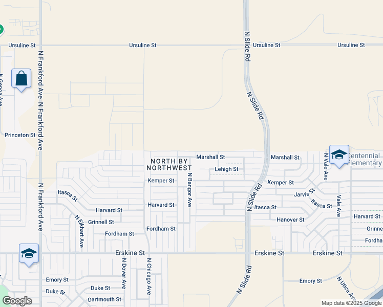 map of restaurants, bars, coffee shops, grocery stores, and more near 5249 Marshall Street in Lubbock