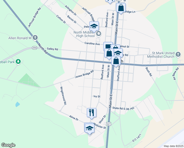map of restaurants, bars, coffee shops, grocery stores, and more near 1016 Cromer Avenue in North