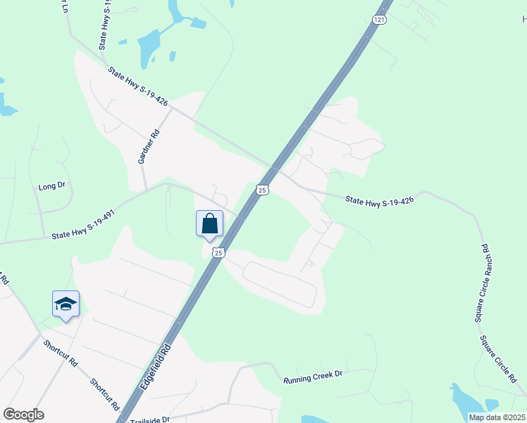 map of restaurants, bars, coffee shops, grocery stores, and more near 1535 Edgefield Road in North Augusta