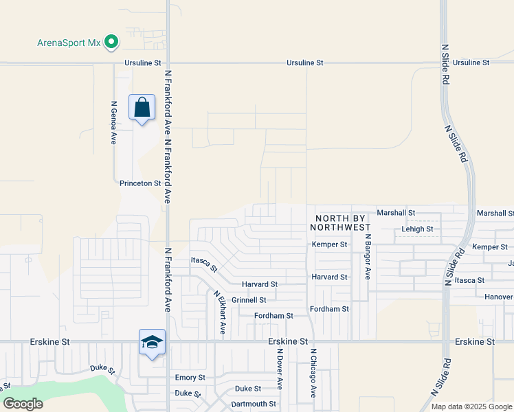 map of restaurants, bars, coffee shops, grocery stores, and more near 5636 Lehigh Street in Lubbock