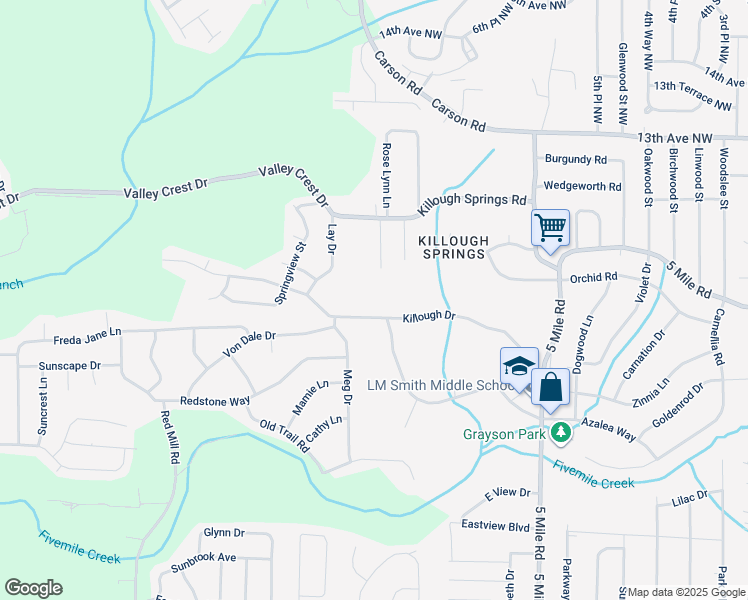 map of restaurants, bars, coffee shops, grocery stores, and more near 224 Killough Drive in Birmingham