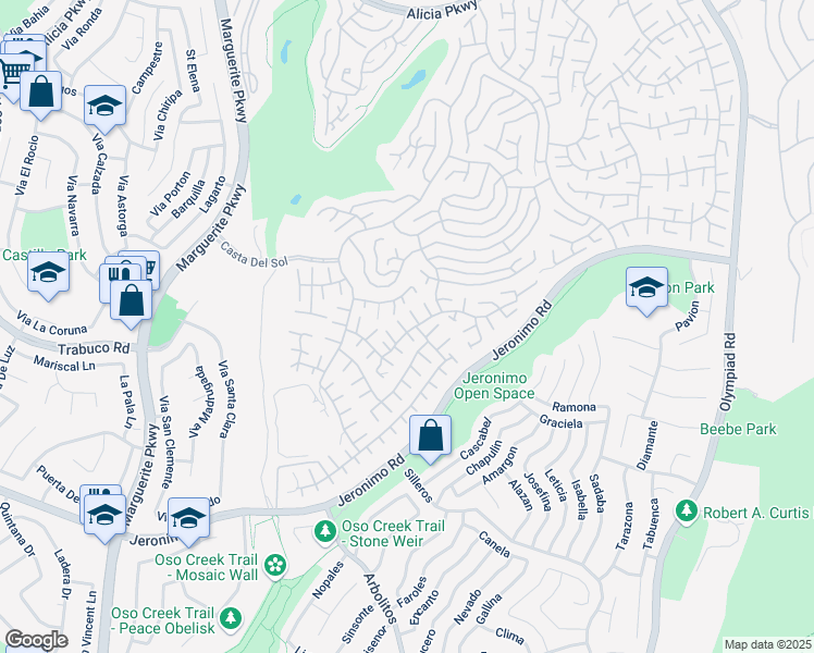 map of restaurants, bars, coffee shops, grocery stores, and more near 27865 Espinoza in Mission Viejo