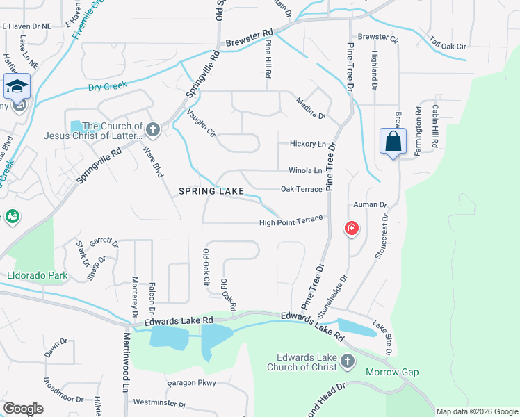 map of restaurants, bars, coffee shops, grocery stores, and more near 1365 Juniper Drive in Birmingham