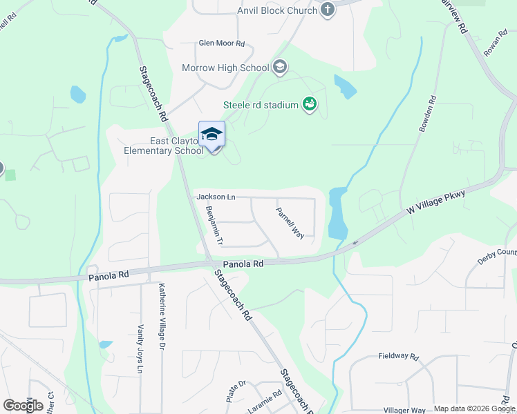 map of restaurants, bars, coffee shops, grocery stores, and more near 5172 Bailey Drive in Ellenwood