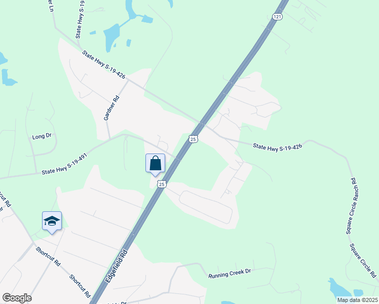 map of restaurants, bars, coffee shops, grocery stores, and more near 1535 Edgefield Road in North Augusta