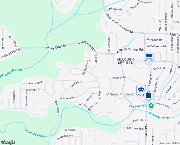 map of restaurants, bars, coffee shops, grocery stores, and more near 200 Killough Drive in Birmingham