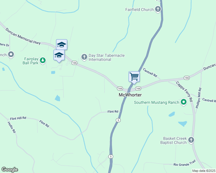 map of restaurants, bars, coffee shops, grocery stores, and more near 8083 Georgia 166 in Douglasville