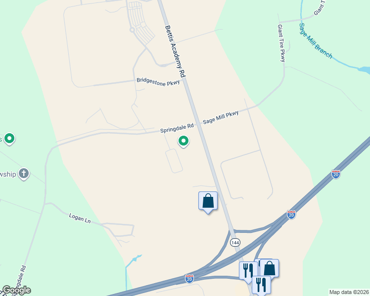 map of restaurants, bars, coffee shops, grocery stores, and more near 33 Springdale Road in Graniteville